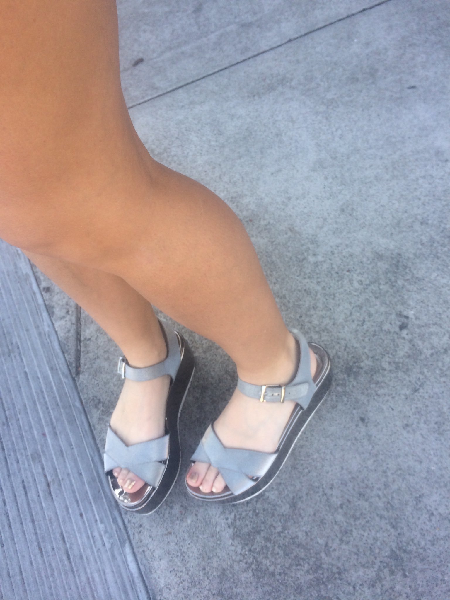 Candid Silver Flip Flop Feet