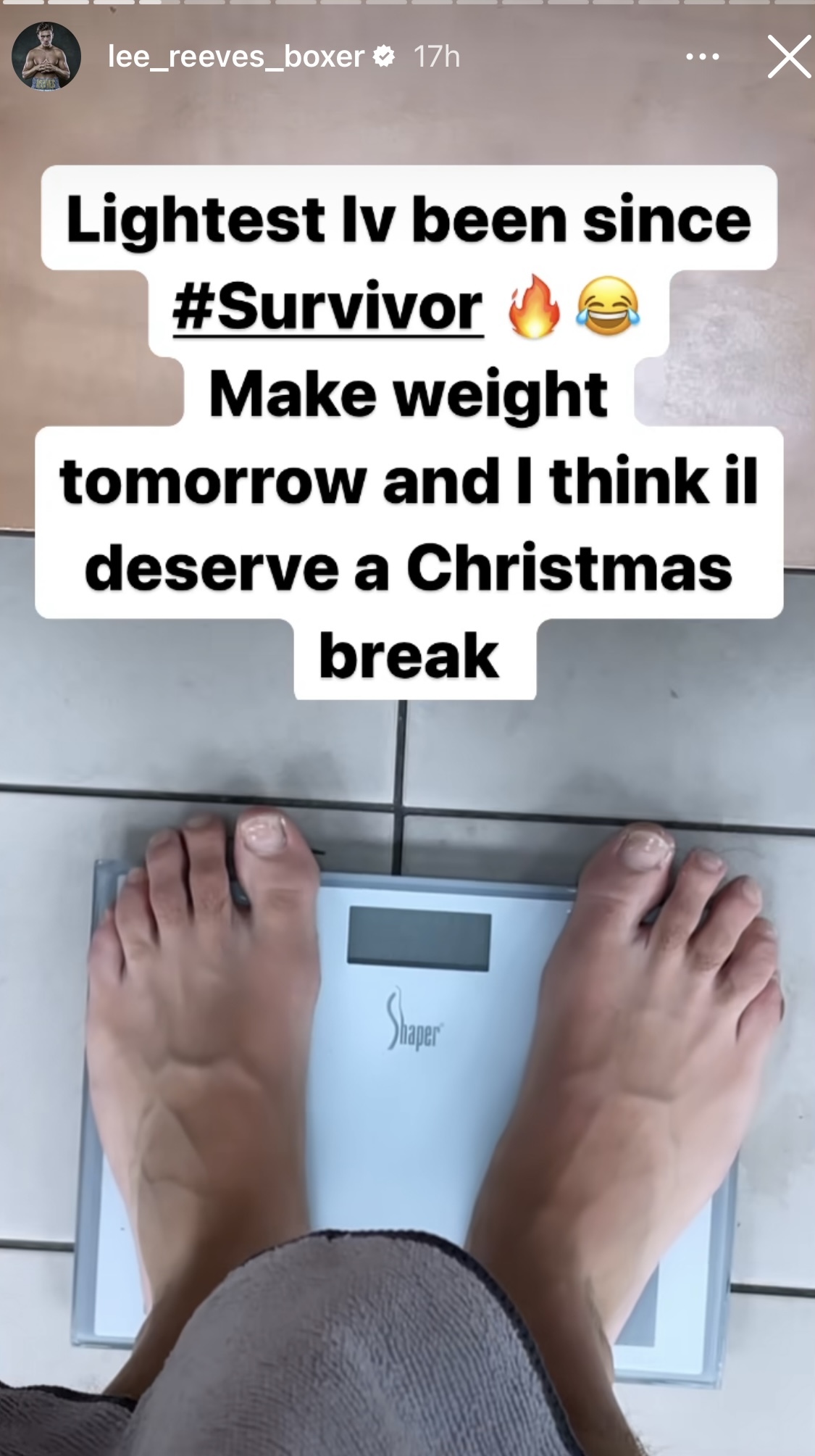 Lee Reeves Weight Lee Reeves's feet