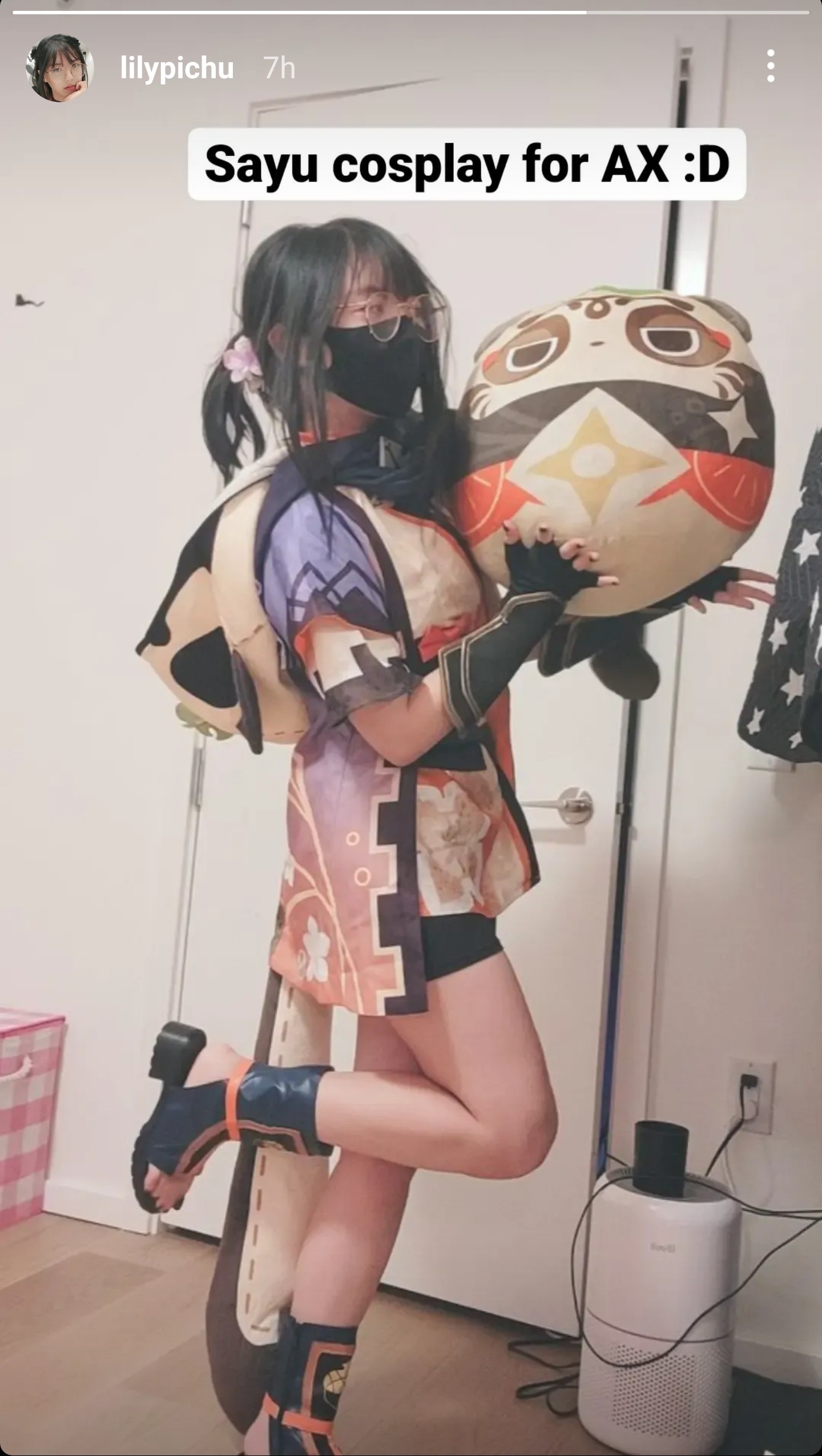 Sweet Sayu cosplay by Genshin Impact voice actor LilyPichu