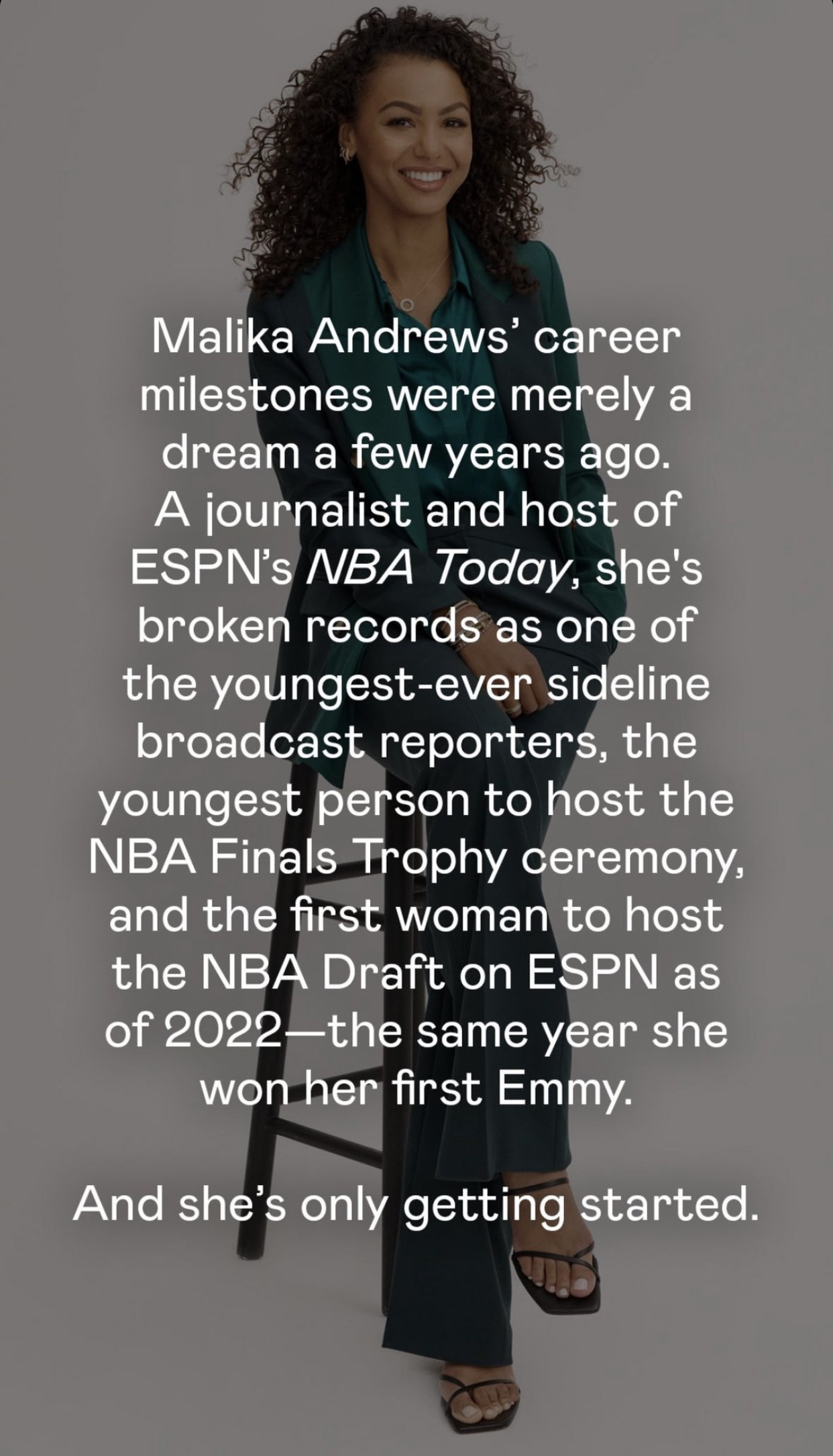 Emmy Winner Malika Andrews Suits Up as Trailblazer NBA Draft ESPN